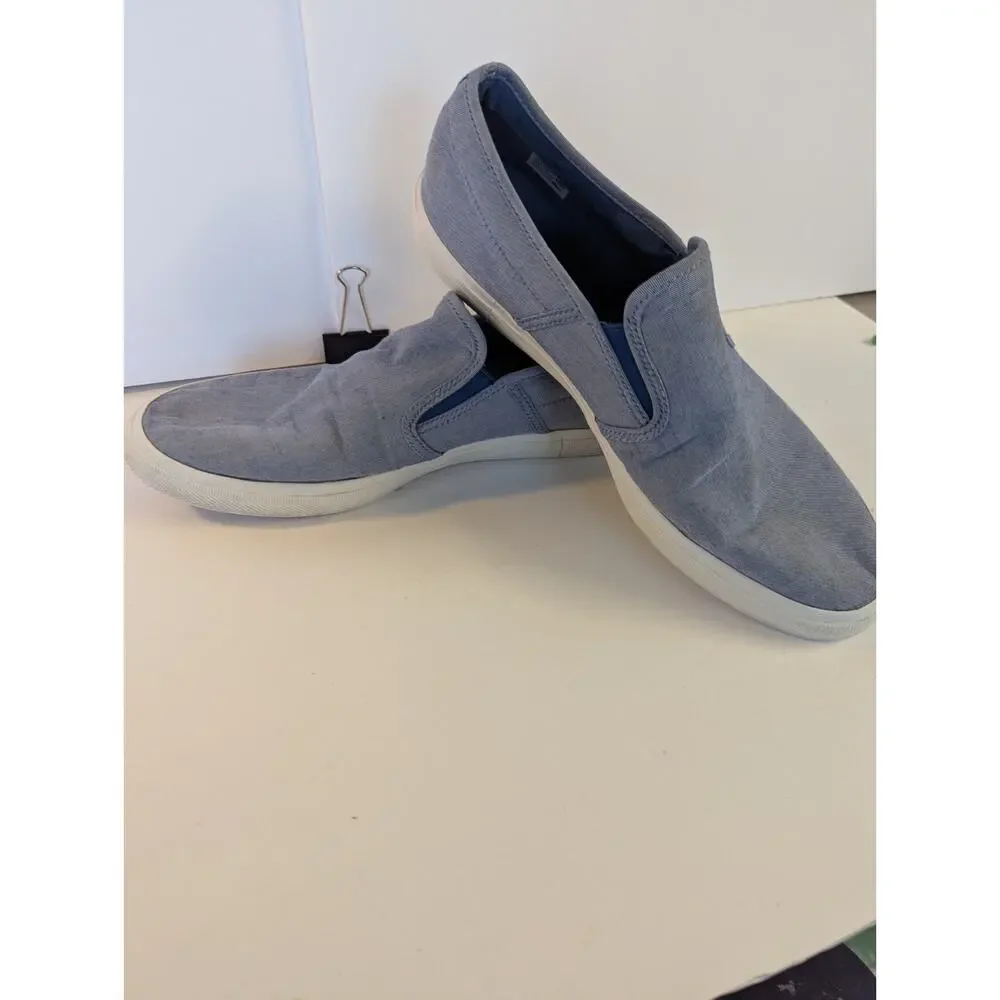 Lacoste Men Slipon Sneakers, Lt.Blue With Green Alligator On Each Side, Sz.10 US